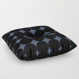 Circular Minimalism - Blue & Black Floor Pillow