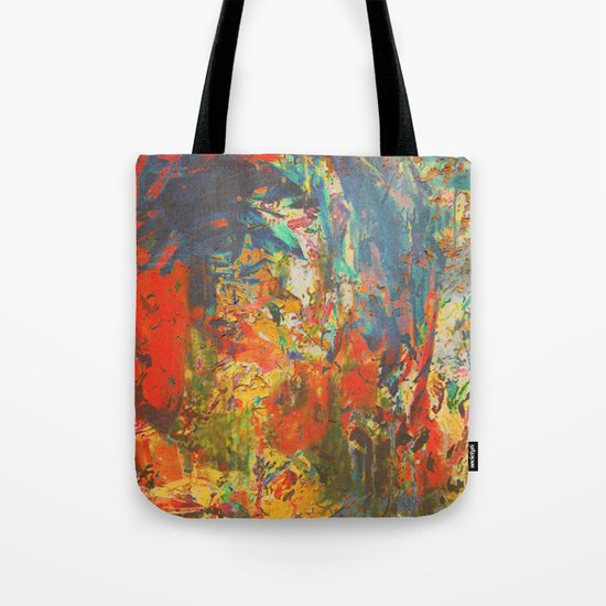 Blue and Red Wall Tote Bag