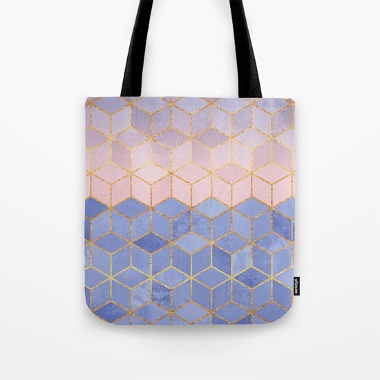 Rose Quartz & Serenity Cubes Tote Bag