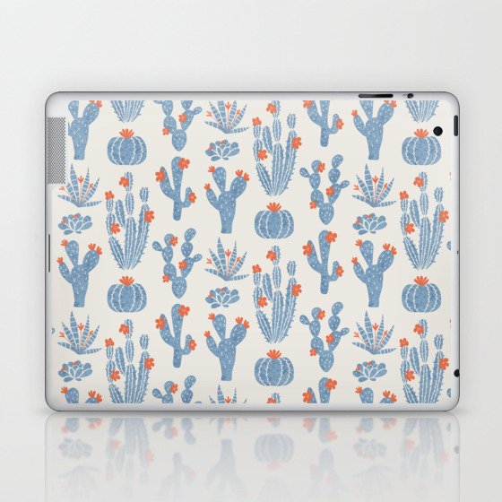 Cacti Garden | Orange and Blue Laptop & iPad Skin