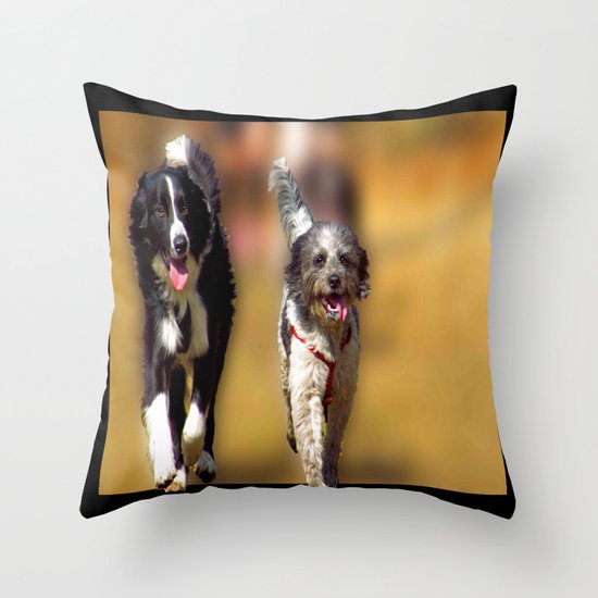 two dogs Throw Pillow