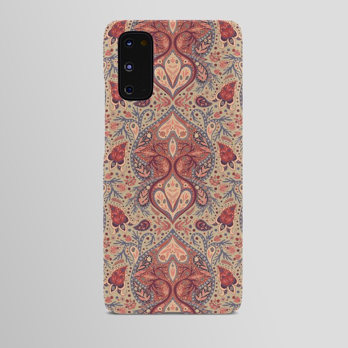 Pretty Coral & Blue-Gray Paisley Pattern Android Case