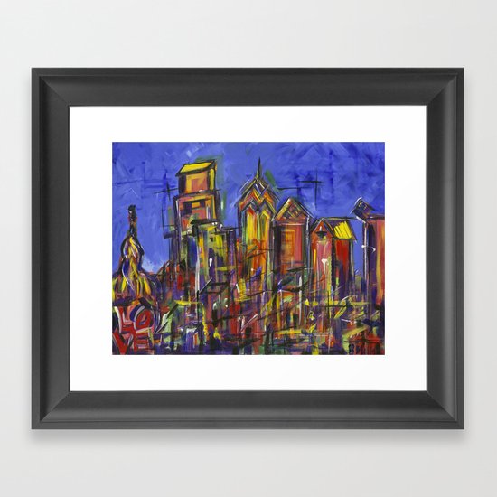 Philly Skyline Framed Art Print