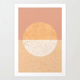 Warm geometric circle color block Art Print