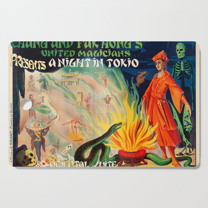 Vintage magic poster art Cutting Board