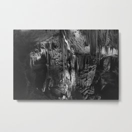 Prometheus Cave Metal Print | Darkness, Photo, Rocks, Cave, Stalactite, Scary, Sharp, Blackandwhite, Spooky, Linaswashere 