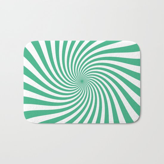 Swirl (Mint/White) Bath Mat