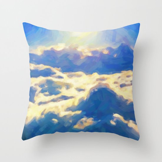 Over The Clouds - Painting Style Throw Pillow