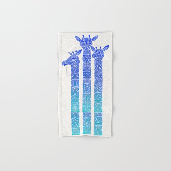 Giraffes – Blue Ombré Hand & Bath Towel