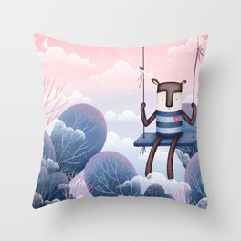 Magic Forest Friends - Fog of Time Throw Pillow