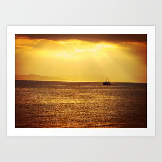 Going Fishing at sunset Art Print