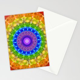 Colorful Art Chakra Mandala 2  Stationery Card