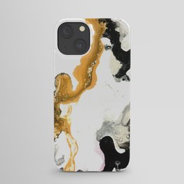Black white and gold iPhone Case
