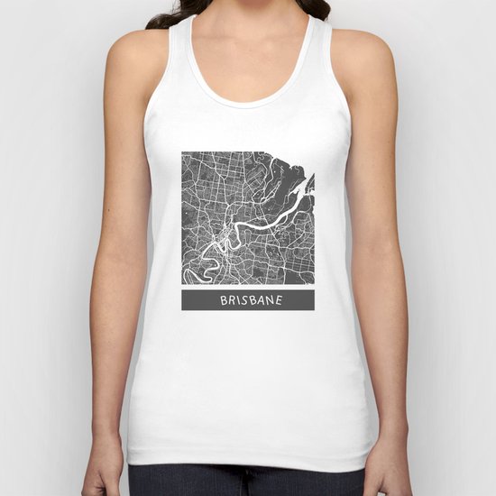 Brisbane Map Unisex Tank Top