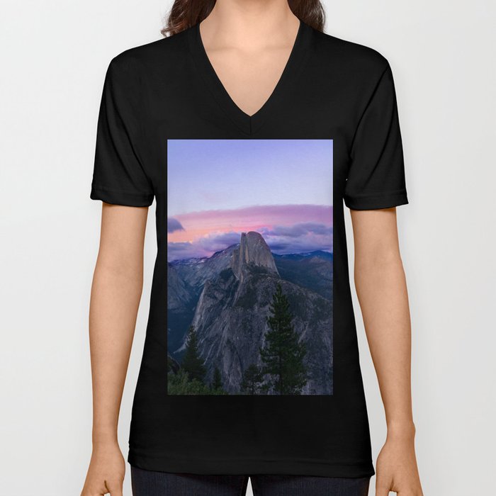 Yosemite National Park at Sunset V Neck T Shirt