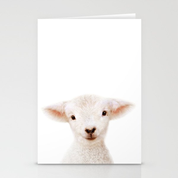 Baby Lamb, Farm Animals, Art for Kids, Baby Animals Art Print By Synplus Stationery Cards