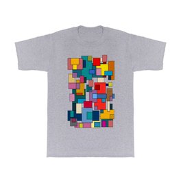 Color Blocks No. 7 T Shirt | Green, Red, Brown, Graphicdesign, Tan, Graphic Design, Rose, Popart, Abstract, Illustration 
