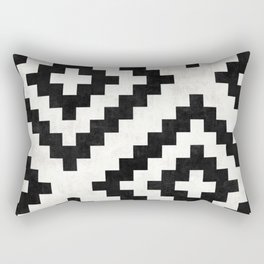 Urban Tribal Pattern No.18 - Aztec - Black and White Concrete Rectangular Pillow
