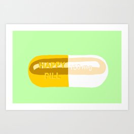 Happy Pill Mint Art Print