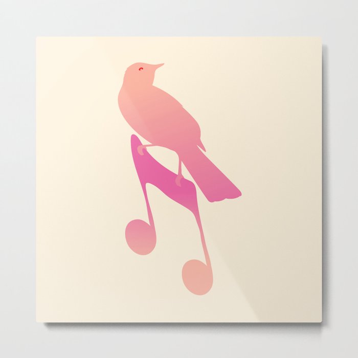 Abstraction_NEW_BIRD_SONG_MUSIC_NOTES_POP_ART_0103B Metal Print