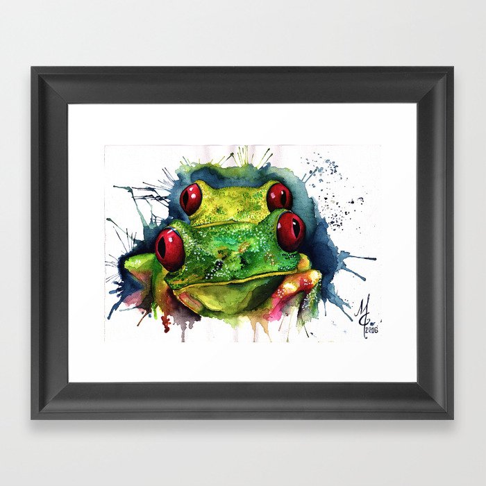 Red eyed frogs Framed Art Print