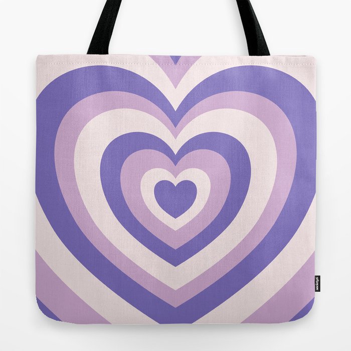 Retro Hearts Pastel Purple Tote Bag by cannevas Society6