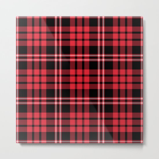 Red & Black Tartan Plaid Pattern Metal Print