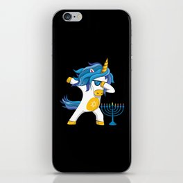 Rainbow Unicorn Jew Menorah Happy Hanukkah iPhone Skin