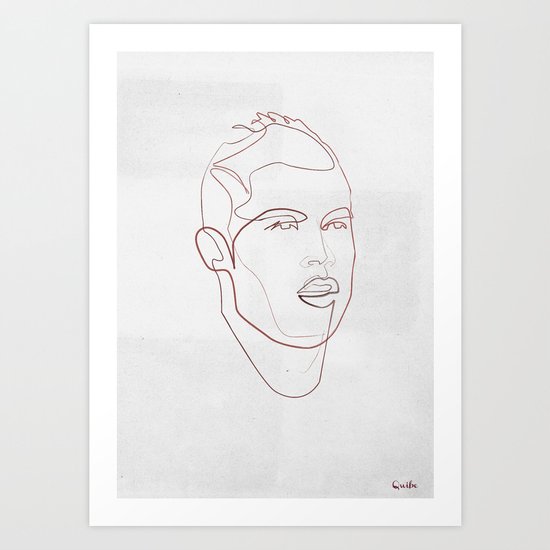 One line Cristiano Ronaldo Art Print