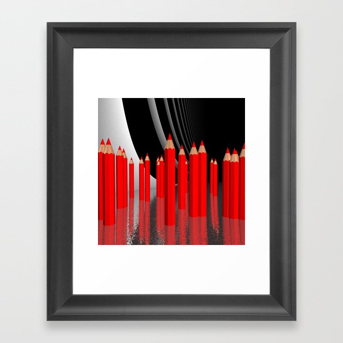 pencils - red Framed Art Print