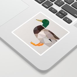 DUCK LOW POLY ART Sticker | Digital, Graphicdesign, Nature, Pop Art, Bird, Lowpolyart, Acrylic, Tropical, Duck, Art 