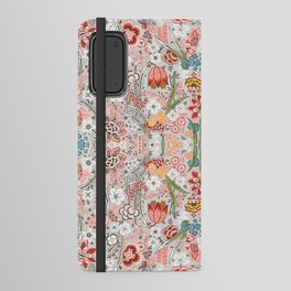 Vintage Pink Flowers Art Deco Pattern Android Wallet Case