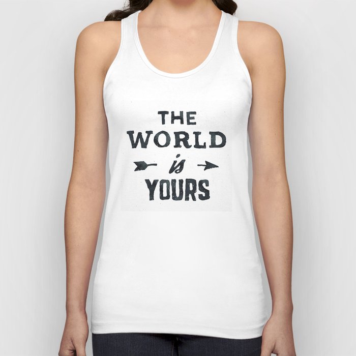 THE WORLD IS YOURS Black and White Tank Top