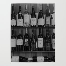 Black and White Wine Shelf Poster