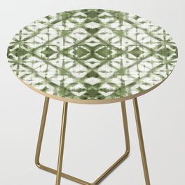 Shibori olive diamond tie dye Side Table