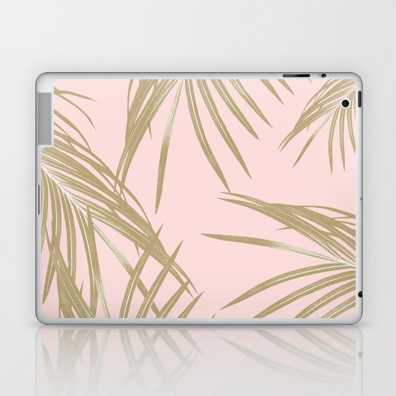 Blush Gold Palm Leaves Dream #1 #tropical #decor #art #society6 Laptop & iPad Skin