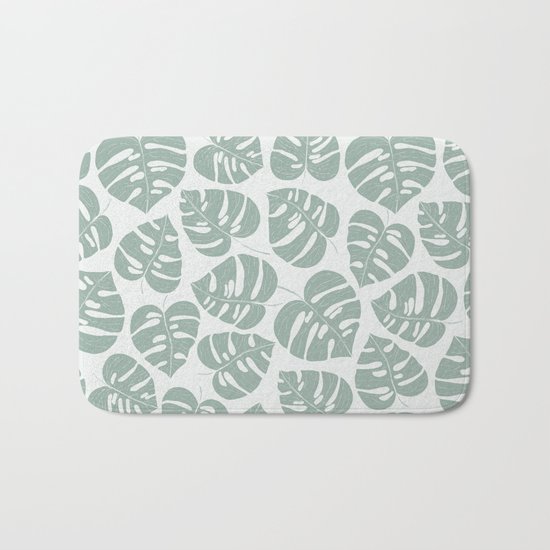 Grey Monstera Bath Mat
