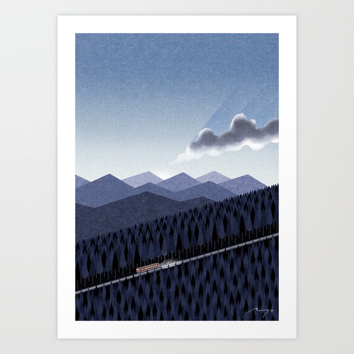 Mountain Road at Twilight (2016) Art Print
