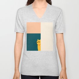 Little_Cat_Cute_Minimalism V Neck T Shirt