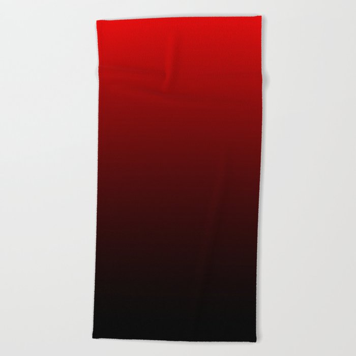 Red and Black Gradient Beach Towel