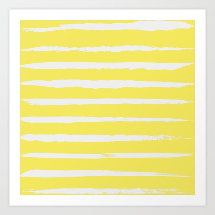 Irregular Stripes Yellow Art Print