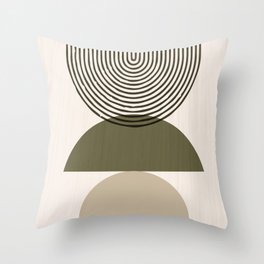 Olive Green Mid Century  Throw Pillow