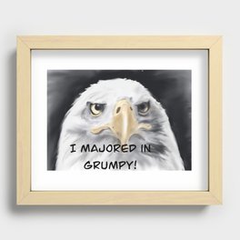 Grouchy eagle Recessed Framed Print