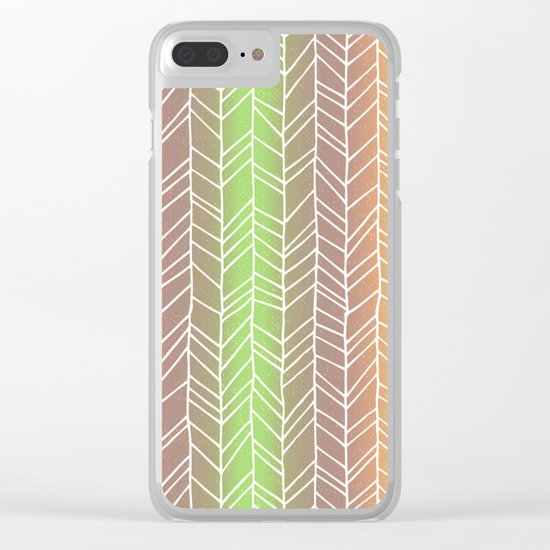 Colorful Rainbow Feather Pattern Clear iPhone Case