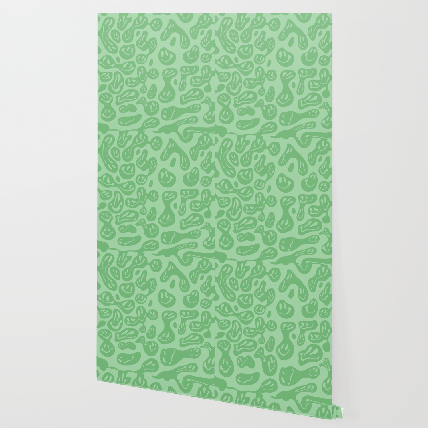 Green Dripping Smiley Wallpaper By Artbylamia Society6