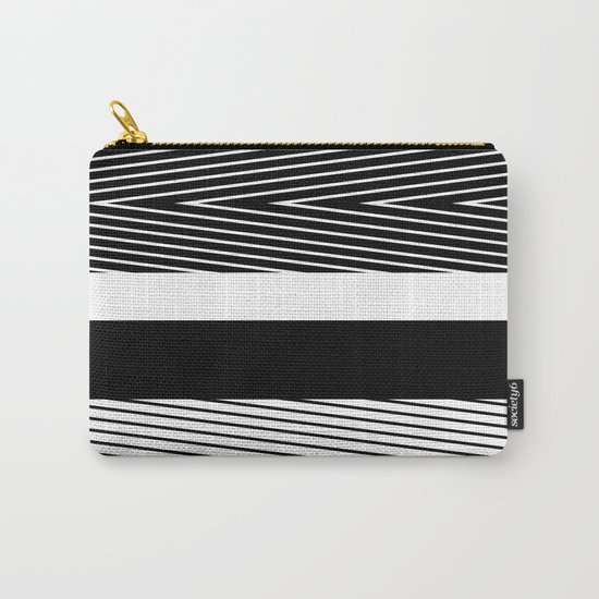 Black and white abstract striped pattern Carry-All Pouch