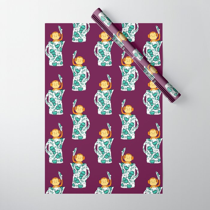 monkey wrapping paper