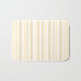 Trendy Large Buttercup Yellow Pastel Butter French Mattress Ticking Double Stripes Bath Mat