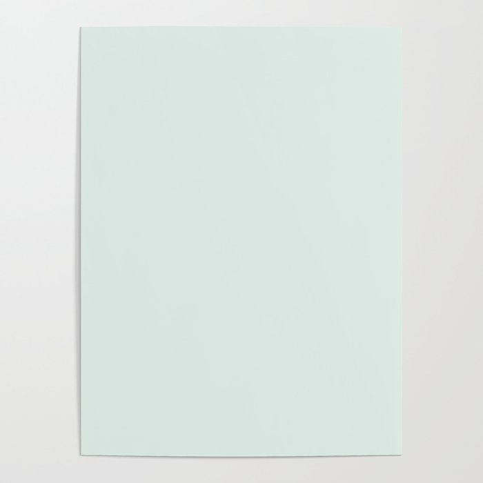 Ultra Pale Pastel Aqua Green Blue Solid Color Pairs to Sherwin Williams Aquacade SW 7130 Poster