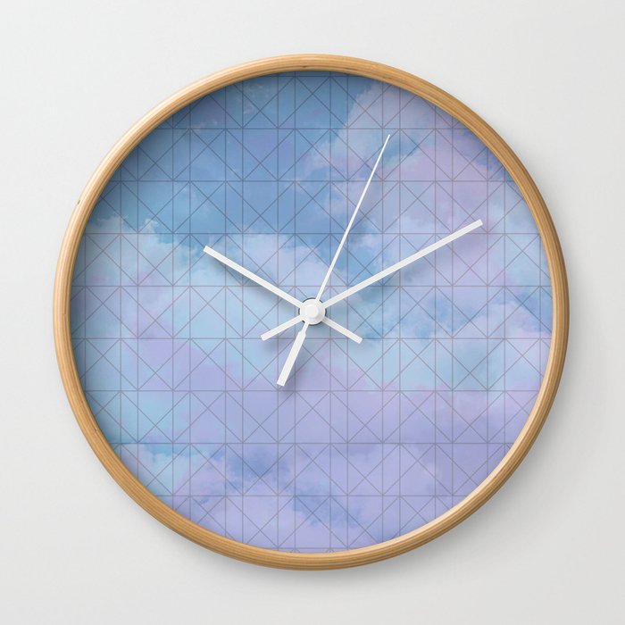 Cloudy Candy Floss Minimalist Pattern	 Wall Clock